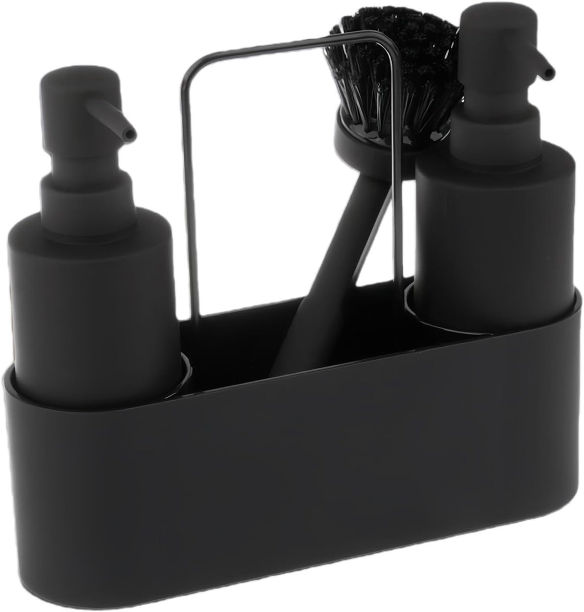 Afwasmiddeldispenser 300 ml voor de keuken: Zeepdispenser met sponshouder, 4-in-1 set voor