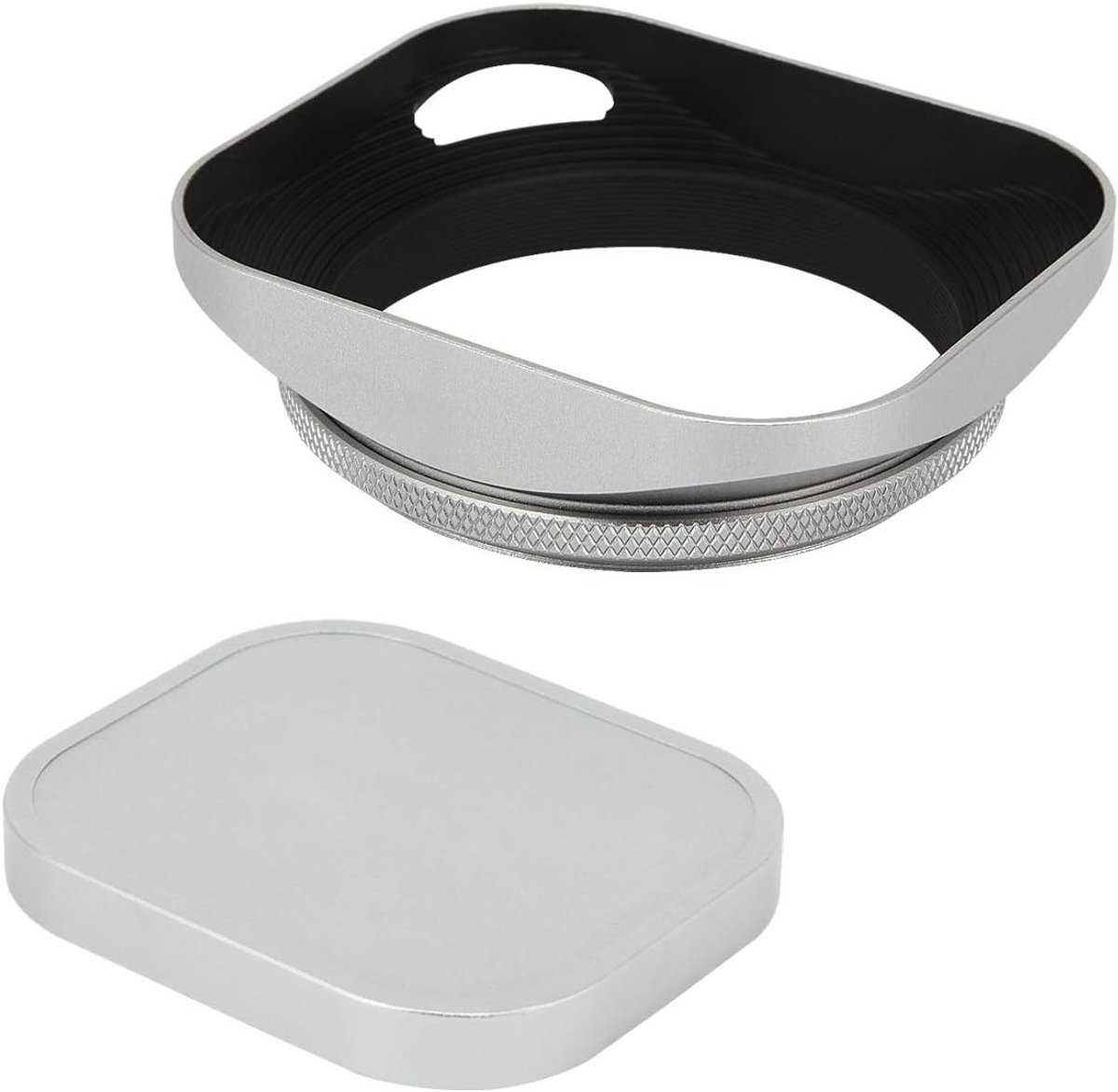 58mm Vierkante Metalen Lenskap met Dop voor Leica Rangefinder Camera's en E58 Filterdraad, Ideaal voor Fotografie en Beeldbescherming