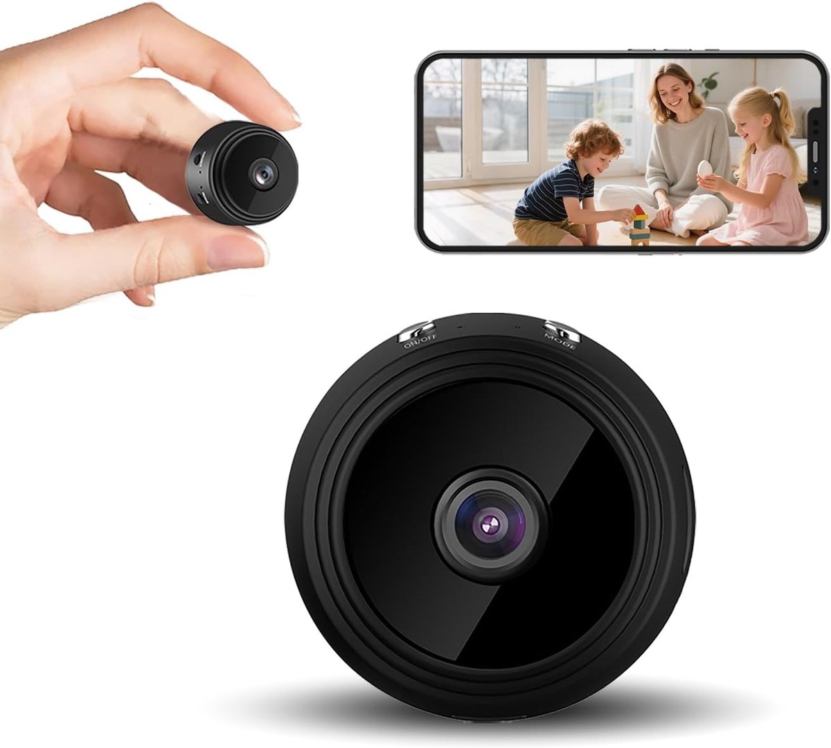 Mini Camera - Hidden Camera Wifi 1080P - Nachtzicht En Bewegingsdetectie - Audio En Video Opname - Compact Zwart Design - Tf Kaart Ondersteuning - Voor Huis Baby En Huisdier