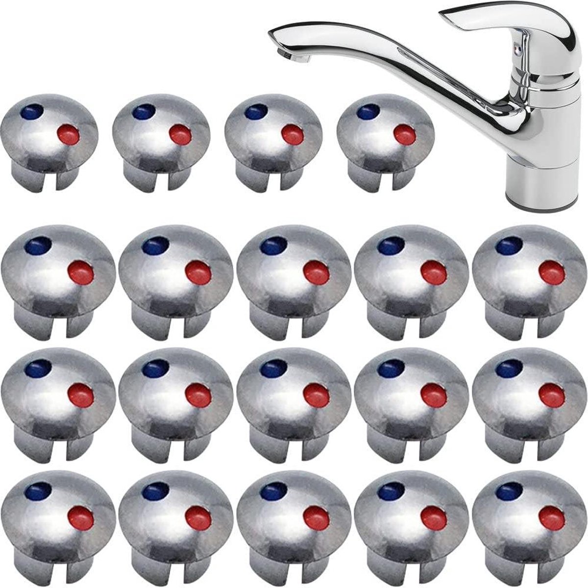 Kraan Onderdelen - Kraan Handvat - Badkamer Reparatie - Warm en Koud - 20 Stuks - Stijl 2