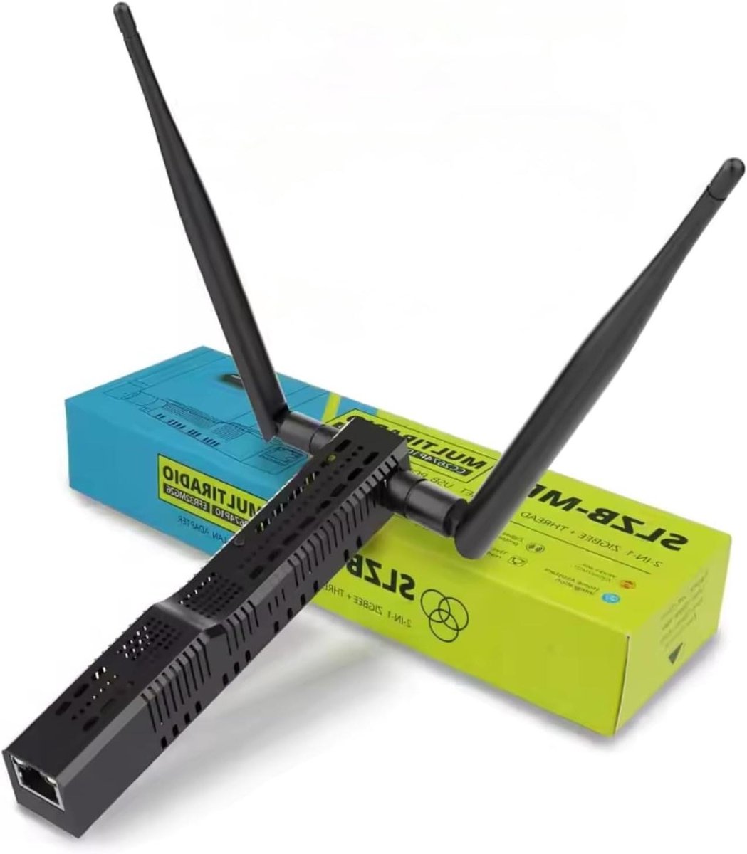 Zigbee Adapter - Ethernet Wifi - Domotica Integratie - PoE Ondersteuning - 4x3x15 cm - Zwart