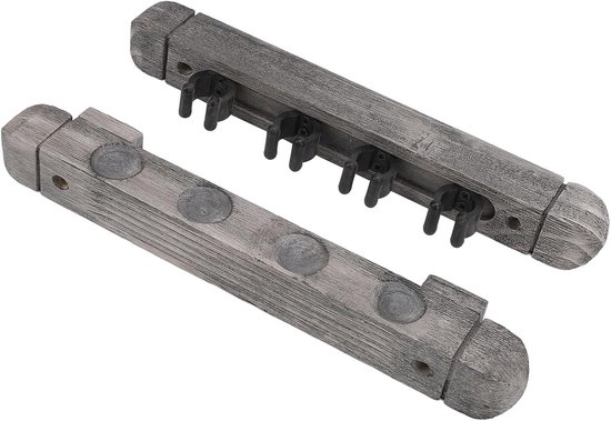 Houten Biljart Rack - Keu Standaard - Biljart Opslag - Muur Gemonteerd - 30 x 11 x 4 cm - Zilvergrijs van houten — afbeelding 5