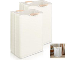 Ruime Wasmanden Set van 2, 40×30×59cm, Ideaal voor Wasopslag met Handvat, Perfect voor Badkamer en Slaapkamer