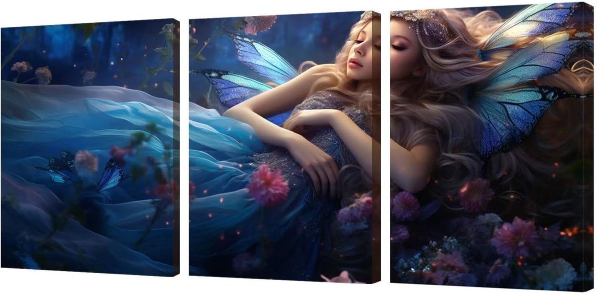 Canvas muurkunst set - Moderne kunstprints - Woonkamer decoratie - Waterdicht en lichtbestendig - 3x 50x70cm - Multicolor