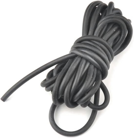 Latex Buis - Elastisch Touw - Naaien en Knutselen - Gemakkelijk Op Maat - 5 Meter - Zwart — afbeelding 5