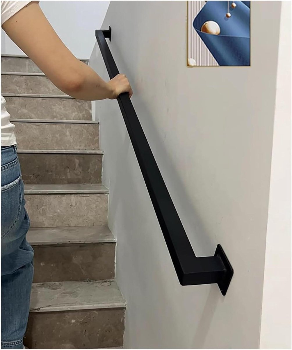 Trapleuning Metaal - Grijpstang - Veiligheid Thuis - Industriële Stijl - 100 cm - Zwart