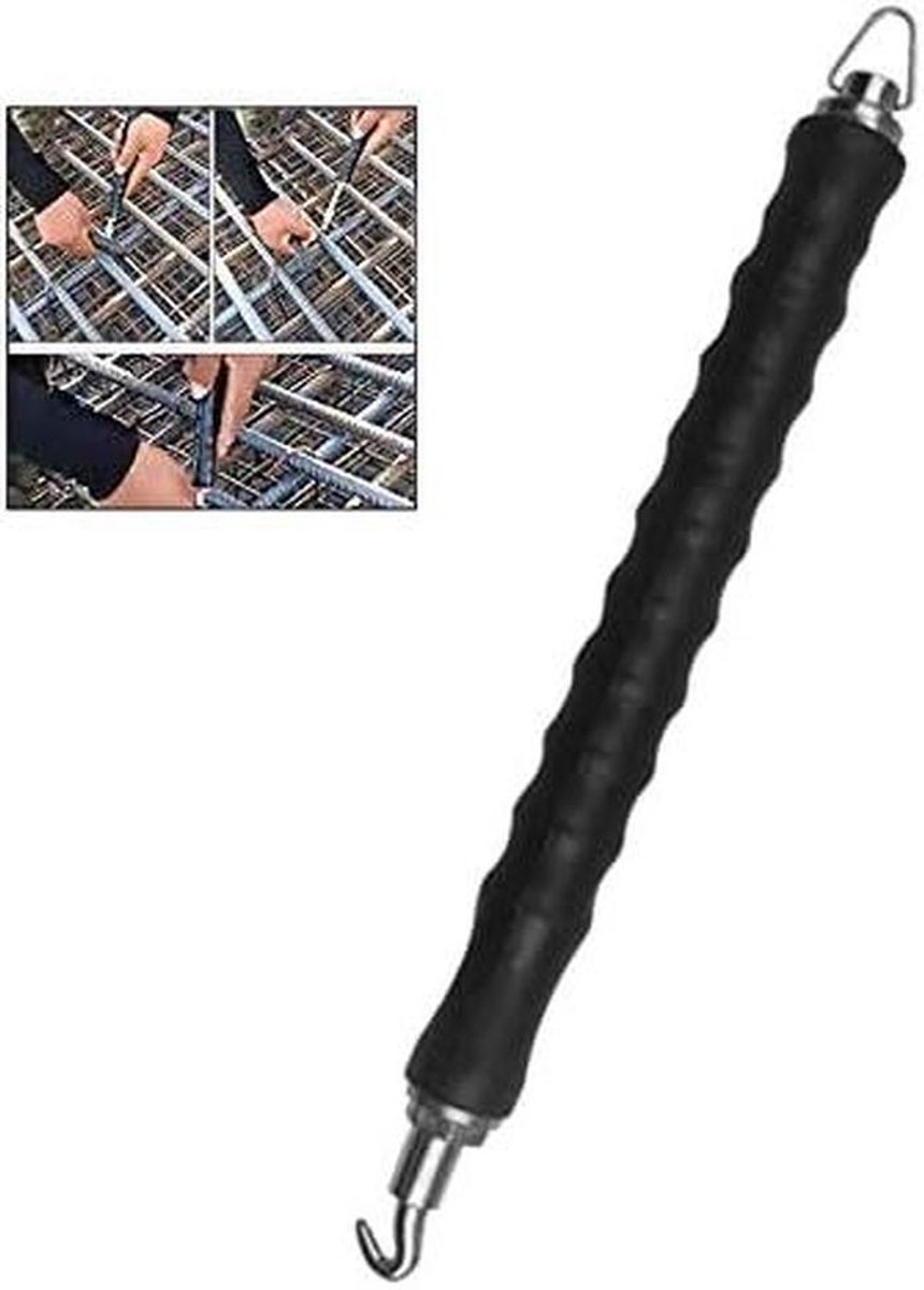 Metaal Draadbinder - Automatische Haak - Betonstaal Vlechten - Telescopische Rotatie - 30 cm Lengte - Zwart