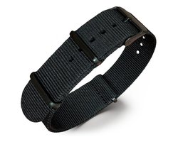 NATO Horlogeband G10 Military Nylon Strap - Zwart - Zwart Staal 22mm