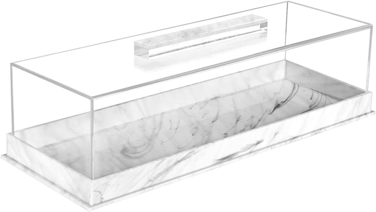 Dessert Plate - Cake Holder - Elegante Presentatie - Marble Look - 38 x 16 x 13 cm - Wit