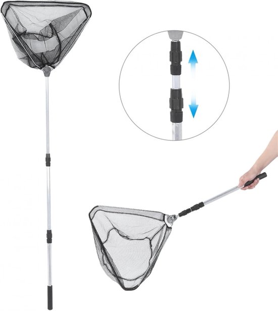 Opvouwbaar Visschepnet - Driehoekig Net - Vis Vangen - Telescopische Handgreep - 15 Meter - Zwart — afbeelding 4