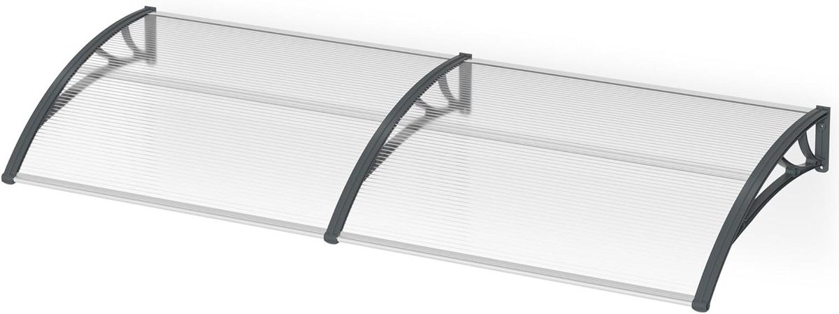Afdak Deur - Overkapping Huisdeur - Bescherming Buiten - UV Bestendig Polycarbonaat - 300 x 100 cm - Transparant Grijs