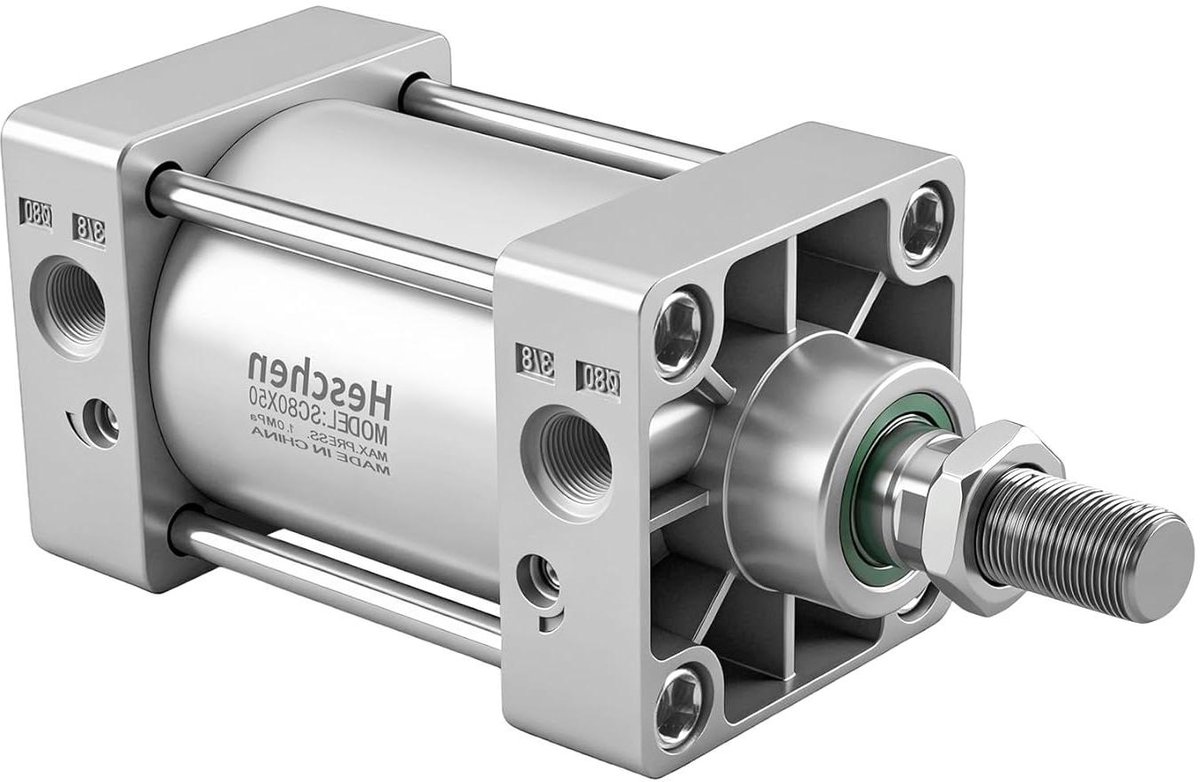 Pneumatische Cilinder - Dubbelwerkend - Industriële Automatisering - Enkele Staaf - 80mm Boring 50mm Slag - Metaal