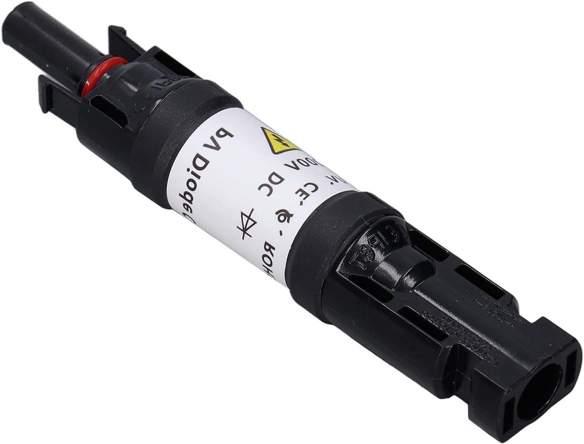 Zonne-energie Connector - PV Diode Houder - Energie Opslag - IP67 Waterdicht - 1000V 20A - Zwart