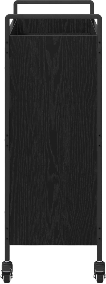 vidaXL - Keuken - Trolley - Zwart - Eiken - 70 - x - 30 - x - 82 - cm - Bewerkt - hout — afbeelding 4