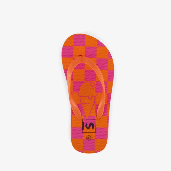 Kinder teenslippers oranje roze - Maat 28