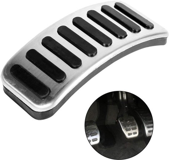 Auto Pedaalhoezen - Antislip Covers - Verbeterde Grip - Roestvrij Staal - MT Transmissie - Zilver — afbeelding 5