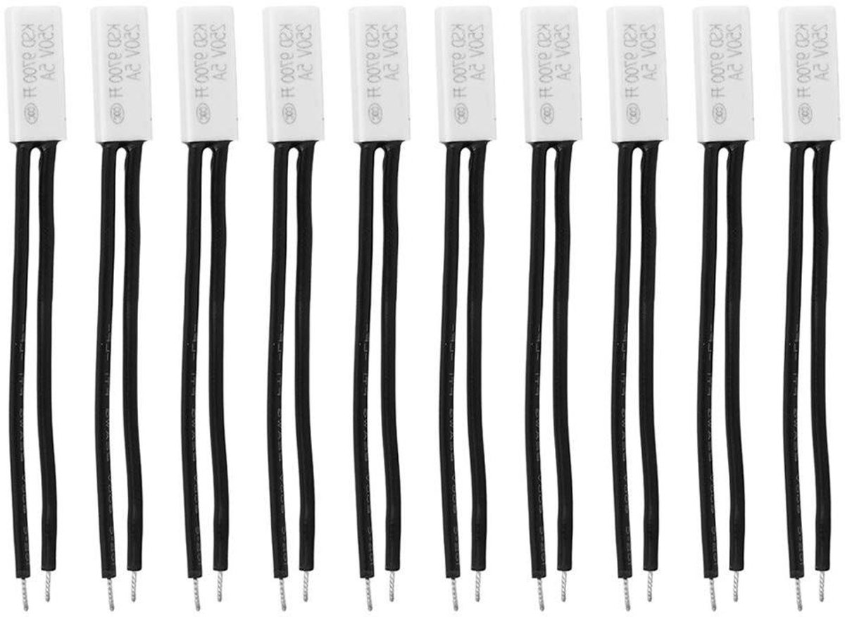 Temperatuurschakelaar - Thermostatische protector - Apparaatbescherming - Automatisch herstel - 10 stuks - Niet gespecificeerd