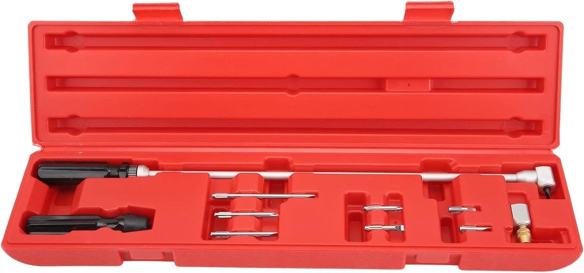 Carburateur Gereedschapset - Afstelgereedschap Motor - Motor Afstellen - Lange Instelstang - 7 Schroeven - Rood
