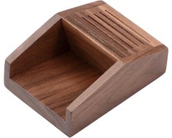 Espresso filterhouder en organizer voor 5 puck screens, compact voor papierfilters en diffusorschermen in echt Amerikaans walnotenhout