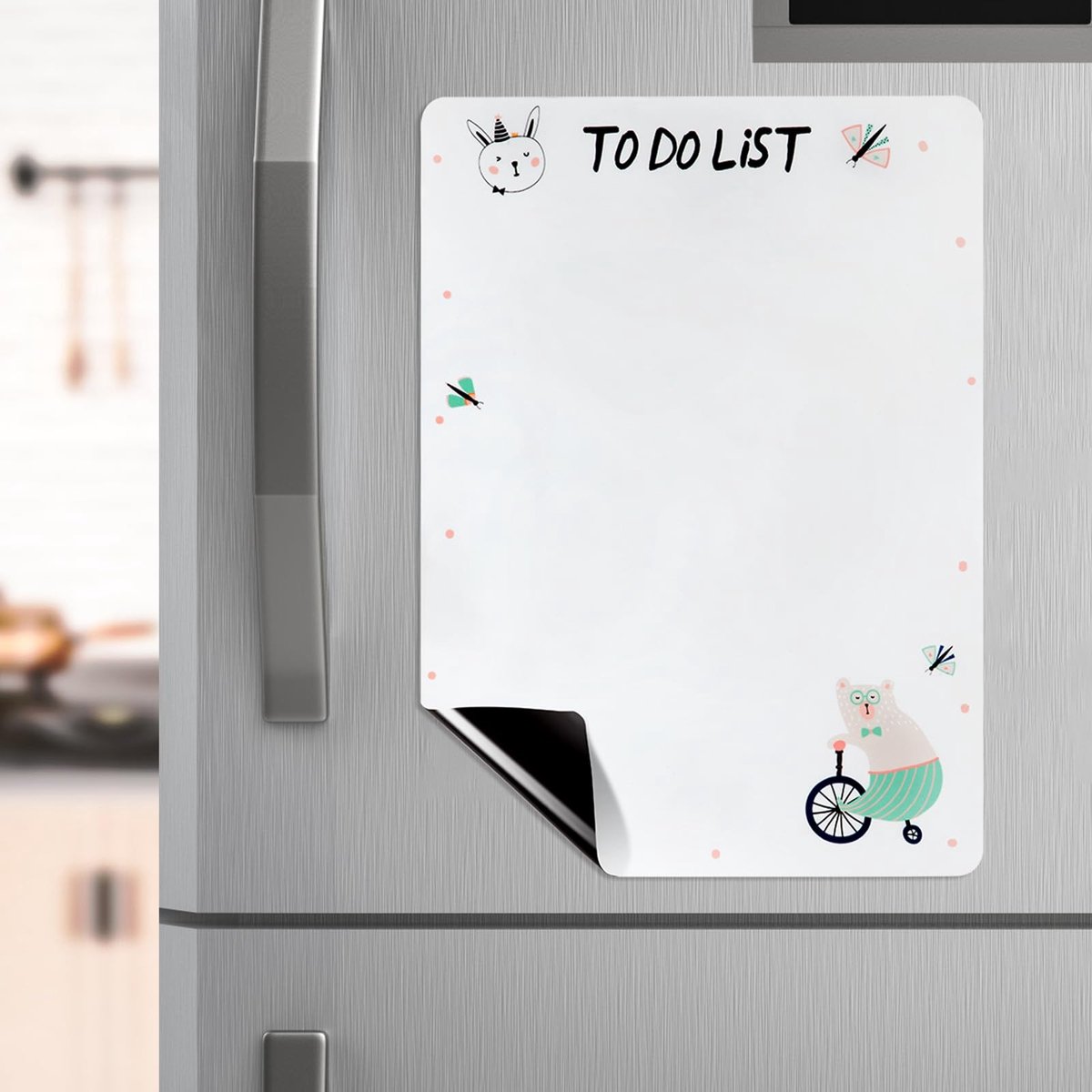 aladdien - Magnetische takenlijst - Magnetisch whiteboard - Organiseer je week - A4 formaat - Keukenplanner - Geschikt voor kantoor en thuis - Wit