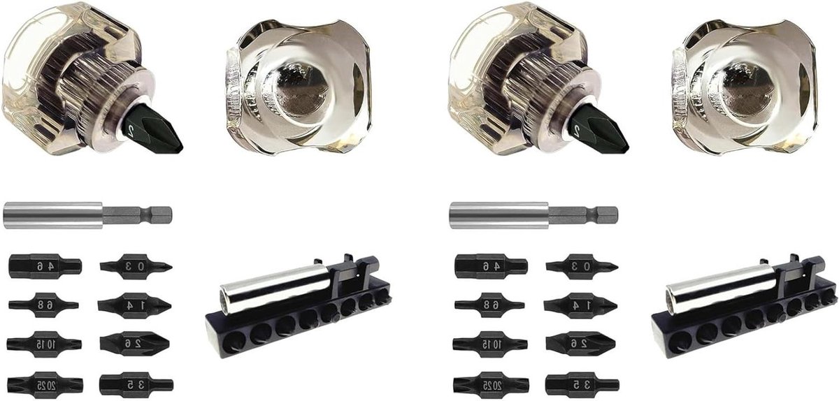 Mini Schroevendraaier Set - Compacte Tool - Klusjes in Huis - Superkorte Bits - 2 Stuks - Niet Gespecificeerd