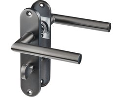 Silvano - WC-Slot Gun Metal - Kort Rond Schild