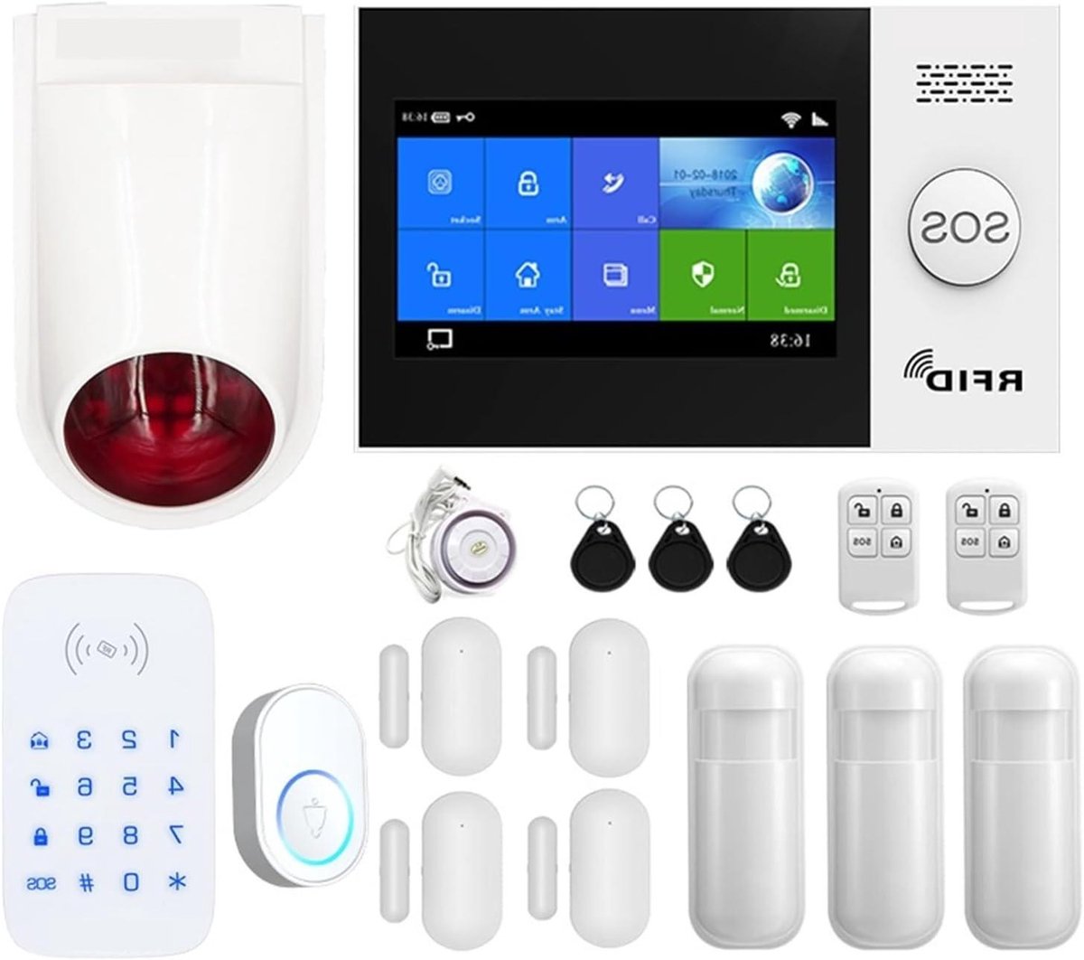 Smart Alarmsysteem - Thuis Beveiliging - Diefstal Voorkomen - Touchscreen Paneel - 100 Sensoren - WIFI 4G