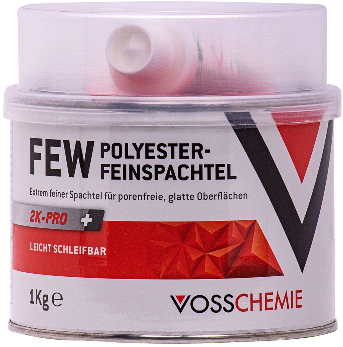 Polyester 2K plamuur fijne structuur 1 kg – duurzame reparatiekit voor auto, boot, kunststof en hout met professioneel glad eindresultaat