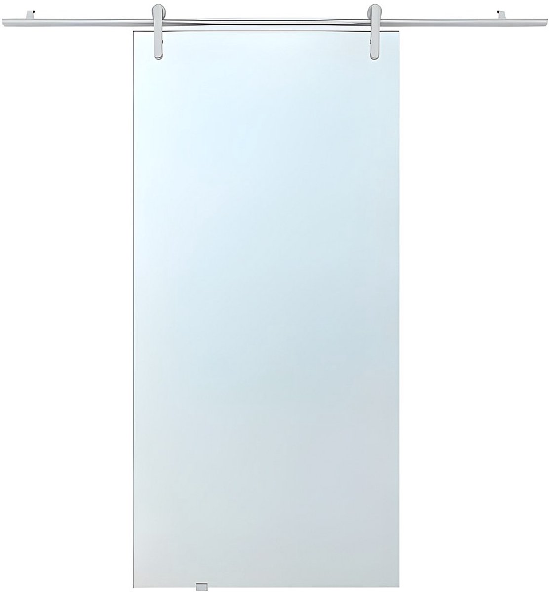 Vente-unique Schuifdeur met opbouwsysteem CLEAVER - H205 x L73cm - gehard glas