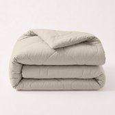 HappyBed Dekbed zonder overtrek 240x220 - Wasbaar Zomerdekbed - Bedrukt dekbed zonder hoes - Hoesloos Dekbed - Lits Jumeaux - Taupe