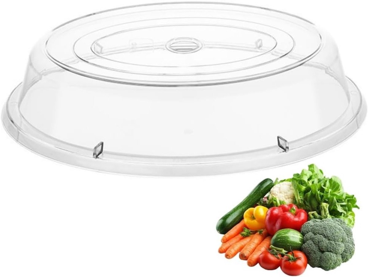 Verwarmdeksel voor magnetron, 24 cm, BPA-vrij, hittebestendig van -20°C tot 150°C, ideaal voor voedselbescherming en -opwarming