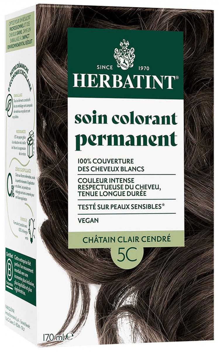 Herbatint Permanente Kleurverzorging 170 ml (Kleuren : 5C Licht asgrauw kastanje)