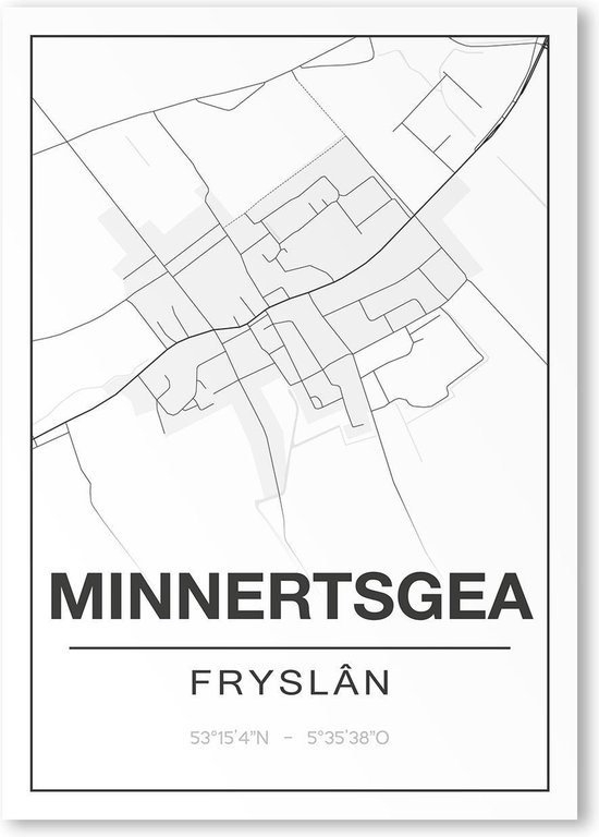 Poster/plattegrond MINNERTSGEA - 30x40cm