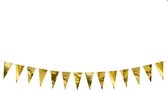 Metallic gouden vlaggenlijn 2 meter - Oud & Nieuw decoratie - Oudjaarsavond versiering