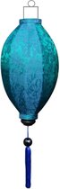 Turquoise zijden lampion lamp mango - M-TU-62-S