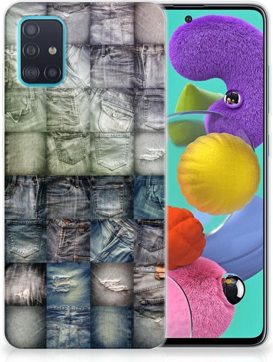 Silicone Back Cover Samsung Galaxy A51 Spijkerbroeken