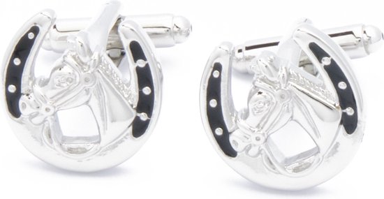 Boutons De Manchette Philippe Charriol - Motif Fer à Cheval Et Câble - Argent Massif Et Or - Occasion