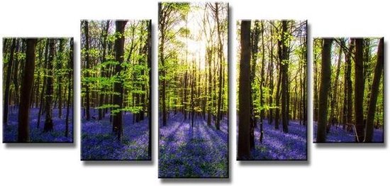 Peinture - Arbres de lavande, violet / vert, 200X100cm, 5 panneaux