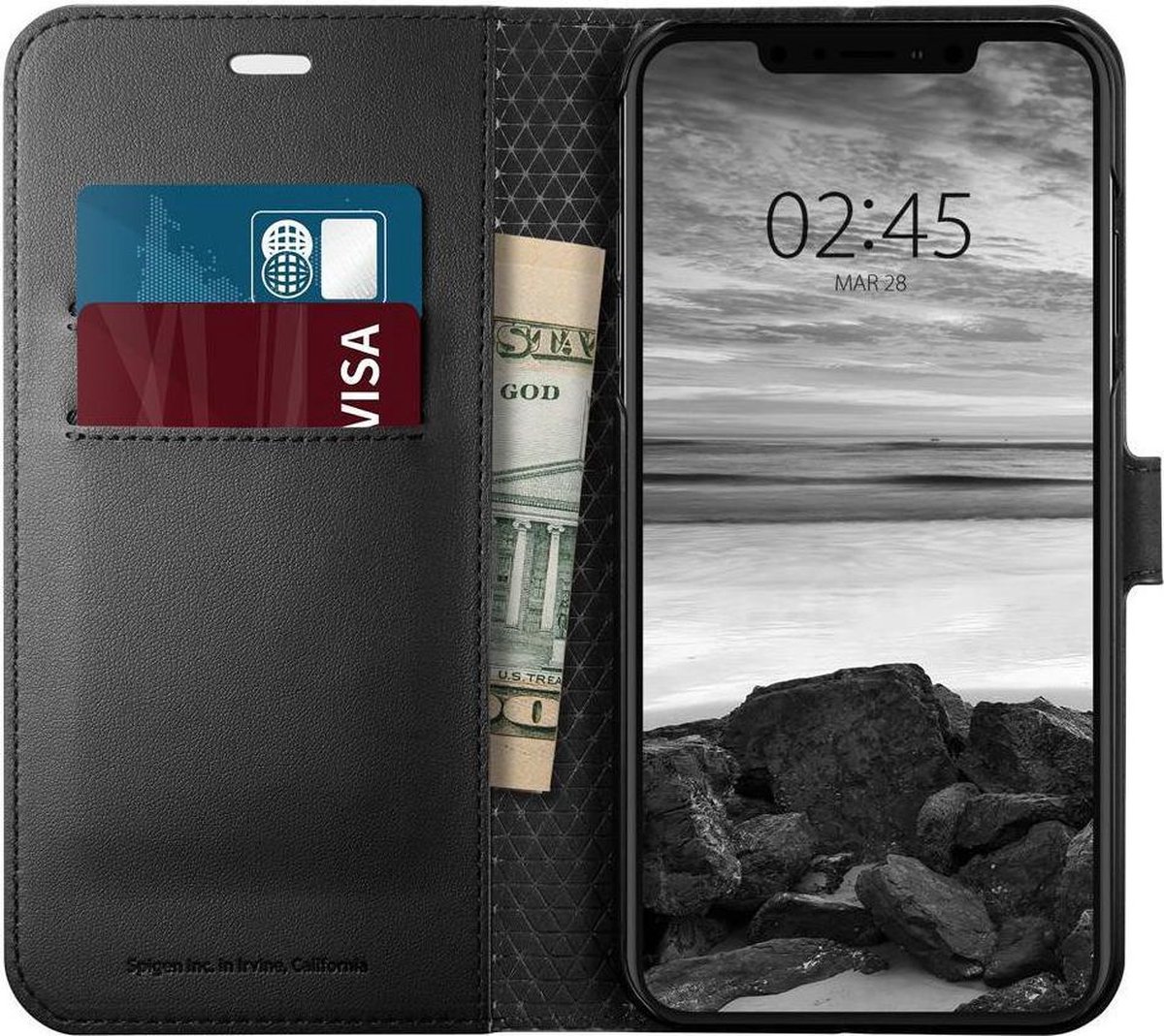 Spigen Wallet S Flip Case Apple iPhone XS Max Black