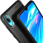 Huawei Y7 (2019) Siliconen Carbon Hoesje Zwart