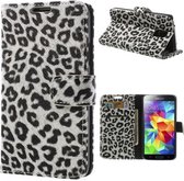 Samsung Galaxy S5 (Neo) Panter Print Stand Case Wit