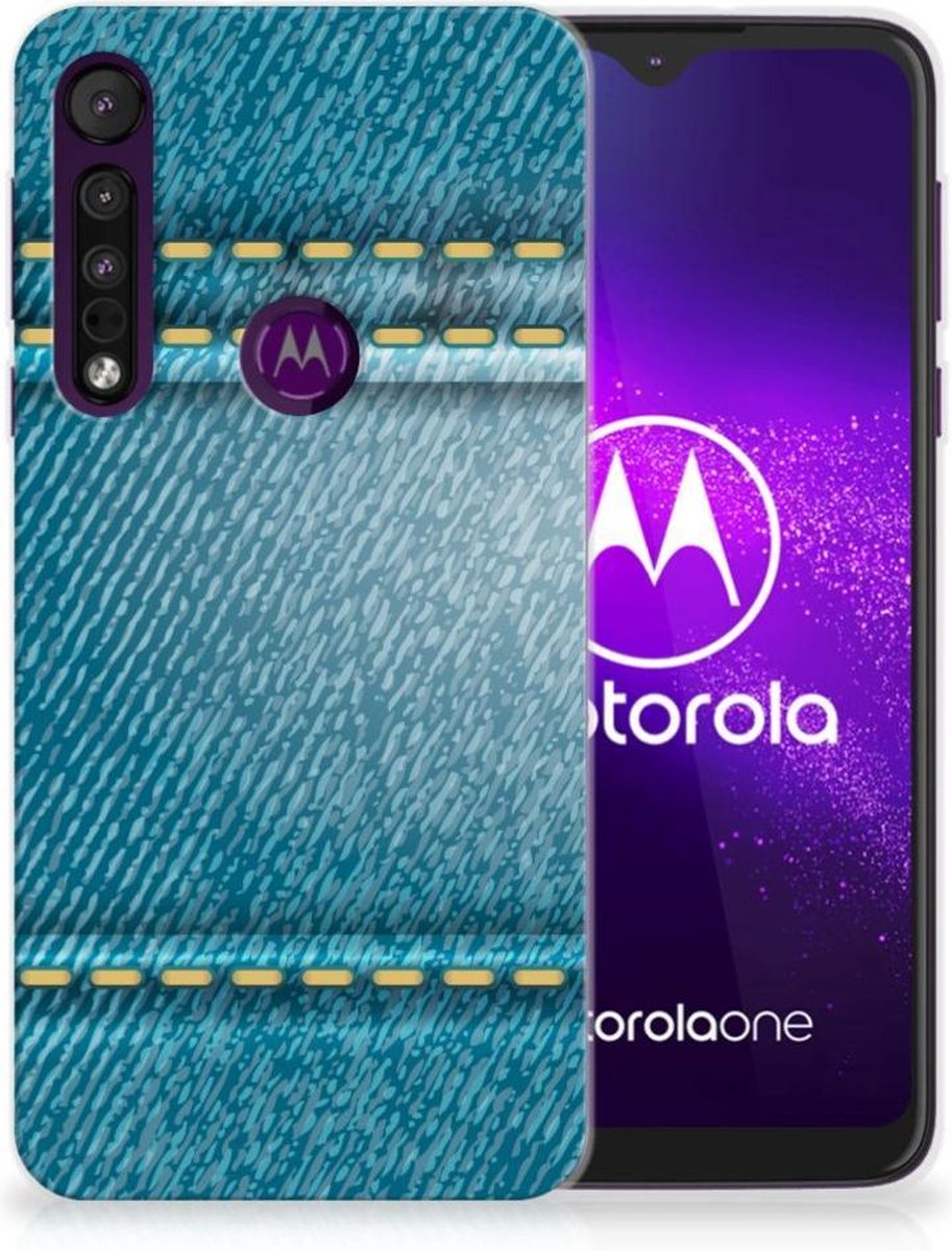Motorola One Macro Silicone Back Cover Jeans