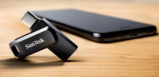 SanDisk Ultra Dual Drive Go 64 GB - USB-stick smartphone/tablet Zwart 64 GB USB 3.2 Gen 1 (USB 3.0), USB-C - SanDisk