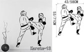 3D Sticker Decoratie Karate Vechtsporten Man Muurtattoo Aangepaste Chinese Kongfu Vechten Creatieve Vinyl Sticker Woondecoratie - Karate13 / Small