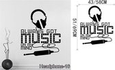 3D Sticker Decoratie Grappig DIY Muziek DJ Hoofdtelefoon Muurstickers Jongenskamer Muurdecor Vinyl Decals Muziek is mijn leven Modeontwerp Woondecoratie - Headphone16 / Large