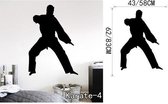 3D Sticker Decoratie Karate Vechtsporten Man Muurtattoo Aangepaste Chinese Kongfu Vechten Creatieve Vinyl Sticker Woondecoratie - Karate4 / Small
