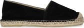 Manfield - Dames - Suède espadrilles zwart - Maat 38