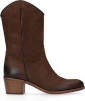Manfield - Dames - Bruine nubuck western boots - Maat 38
