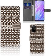 Bookcase Geschikt voor Samsung Galaxy S20 Plus Telefoon Hoesje Aztec Bruin
