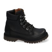 Braqeez Bas Boot Jongens Veterboots - Zwart - Leer - Veters